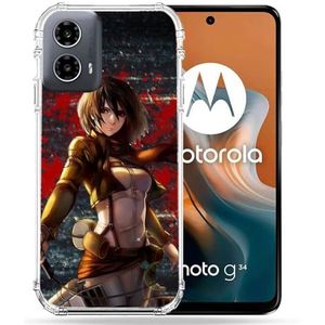 Cokitec Coque Renforcée pour Motorola G34 5G Manga Attaque Titans Mikasa