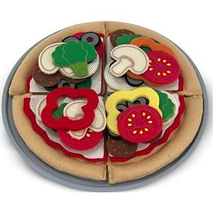 Melissa & Doug 086011239530 Vilt Mix 'n Match Pizza Play Food Set (40 stuks), 6, meerkleurig