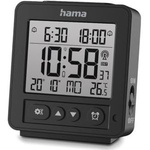 Hama Rhodes LCD digitale klokradio zwart