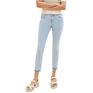 TOM TAILOR Alexa Slim Jeans voor dames, 31327 - Denim Offwhite Stripe