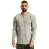 Urban Classics Basic Henley L/S T-shirt voor heren (1 stuk), Grijs (Grey 111)