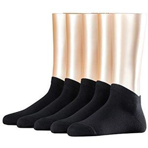 ESPRIT Solid 5 stuks korte katoenen effen sokken voor dames, 5 paar (5 stuks), Zwart (Zwart 3000)