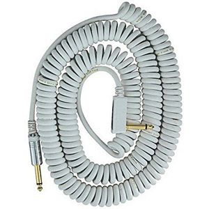 VOX VCC090 spiraalkabel 6,35 mm wit met nettas, 75 cm