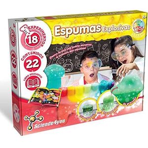 Science4you - Explosive Mousses – wetenschappelijke spelletjes en speelgoed, bevat 18 experimenten en leerboek, origineel cadeau voor meisjes + 8 jaar, meerkleurig (80002447)