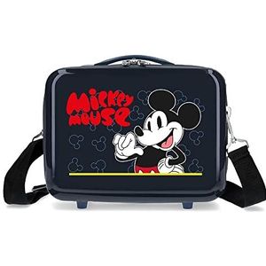 Disney Mickey Mouse Fashion Toilettas met schouderriem, blauw, aanpasbare tas met schouderriem, Blauw, Verstelbare tas met schouderriem