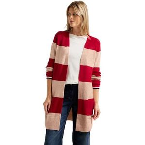 Cecil TOS_Cosy Structured Block Stripe Cardigan en tricot avec bandes rigides pour femme, Casual Red Melange, XXL