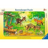 Ravensburger 06376 Dierenkinderen Uit Het Bos Puzzel, 25 x 14,5 cm, 15 Delig, vanaf 3 Jaar