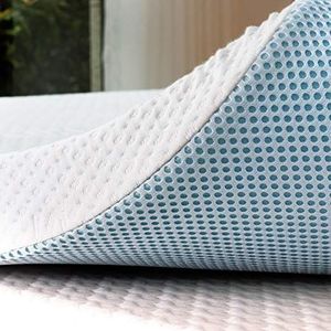 subrtex Topper matras 90x190 cm ademend traagschuim matras met afneembare en wasbare bamboe hoes (7,5 cm, 90x190)