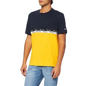 Champion American Tape Color Block T-shirt voor heren, Geel.