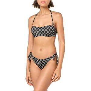 Emporio Armani Braziliaanse jacquard monogram bikini set met strik voor dames, zwart, XL, zwart.