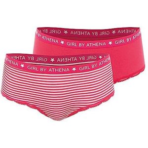 Girl by Athena Lot De 2 Boxers, Rayures Hibiscus/Hibiscus, 14 ans