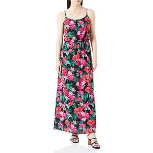 ONLY Onlvano Fr Strap Maxi Dress Ptm Maxi-jurk voor dames, Zwart/Aop: Exotische Jungle Flower