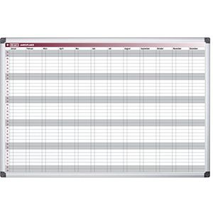 Bi-Office Maya Magnetische jaarplanner 52 weken droog uitwisbaar met marker en magneten, plantbord, 90 x 60 cm