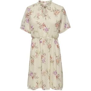 ONLY Onlaida Elisa Ss Dress Life WVN Robe d'été pour femme, Crème cannoli/Oop : fleur grande, S