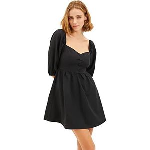 Trendyol Mini robe tissée régulière pour femme, Noir, 60