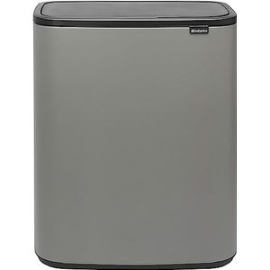 Brabantia 221460 Afvalemmer Bo Touch Bin, 2 x 30 liter, mineraal/beton/grijs