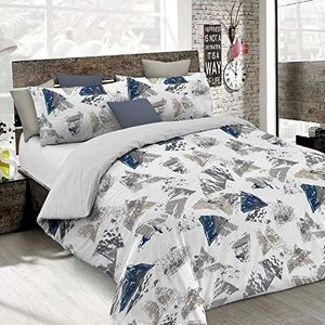 Italian Bed Linen, Fashion Urban Blue microvezel beddengoed voor tweepersoonsbed