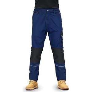 TMG® Style Lange Werkbroek voor heren, cargo werkbroek/taillebroek met kniebeschermerzakken, Navy, 54