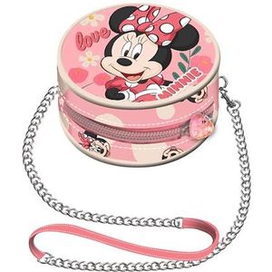 Minnie Mouse Garden Mini-tas, rond, met ketting, roze, 9 x 9 cm, roze, mini-tas, rond, tuin, Roze, Mini ronde kettingtas tuin