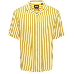 Only & Sons Onswayne SS Striped Viscose Shirt Noos Casual overhemd voor heren, Mango Mojito