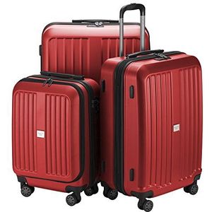 HAUPTSTADTKOFFER - XBERG koffer trolley reiskoffer harde schaal mat (S, M, L), mat rood, Set, kofferset