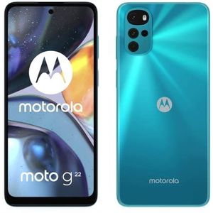 Motorola Moto G22 (Quad Camera 50 MP, 90 Hz 6,5 inch display, 5000 mAh batterij, 4/64 GB uitbreidbaar, Dual SIM, Android 12), Iceberg Blue