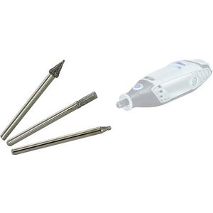 TIVOLY - Set van 3 multifunctionele DIAMANT-frezen - Groeven en graveren van glas, aardewerk en zachte metalen - Bevestiging: cilindrische schacht Ø 3,2 mm - Voor DREMEL / PROXXON