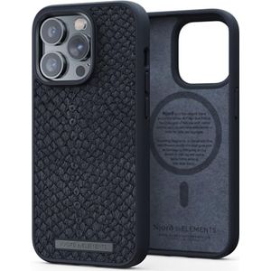 TELCO ACCESSORIES - NJORD ACCS Salm.Leather MAGSAFE beschermhoes voor iPhone 14 Pro 6.1, zwart