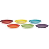 Le Creuset Set van 6 dessertborden, 22 cm, regenboog, 79285228359006