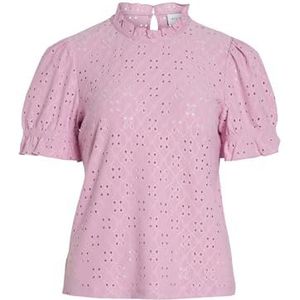 Vila T-shirt Vikawa S/S Flounce Top-Noos pour femme, Lavande pastel, XL