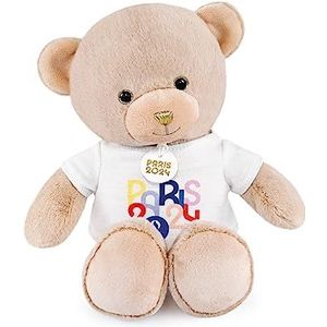 Doudou et Compagnie - Licentie JO Parijs 2024 Olympische Spelen en Paralympische beer 2024 - Beige beer T-shirt, JO2447, 25 cm