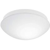 EGLO Plafondlamp Bari-M, plafondlamp met bewegingsmelder en daglichtsensor, badkamerlamp van glas en kunststof in wit, vloerlamp met E27-fitting, IP44