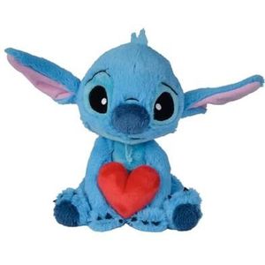 Simba Disney Stitch 6315876995X12 Knuffel in hartvorm, 25 cm, zacht en aangenaam materiaal, officieel Disney product