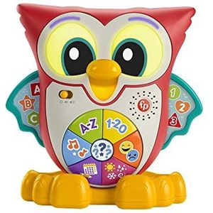 Fisher-Price Linkimals Elisabeth de uil, interactief speelgoed, 18 maanden, meisjes en jongens, 4-in-1 kruiprobot met veelkleurige lichten, liedjes, zinnen en melodie�ën, Franse versie HJM69