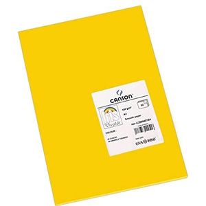 CANSON Iris Vivaldi, Tekenpapier, kleur, glad, 185 g/m², 114 lb, vel, A3 - 29,7 x 42 cm, goudgeel