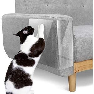 Pawaboo Pet Scratch Furniture Protector,[6 Pack] Cat Scratch Deterrent Tape, Furniture Protectors Training Tape, Couch Corner Cat Scratch Repellent with 30 PCS Upholstery Pins, White