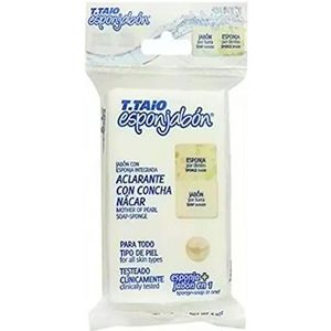 T.Taio – EsponJabón – Éponge + Savon 2 en 1 à la Nacre – Illumine et hydrate la peau – Unisexe – Pour tous les types de peaux – Produit artisanal – 120g