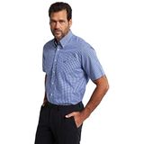 JP 1880 Menswear 722860 businesshemd korte mouwen geruit tot 8XL, Lichtblauw