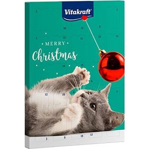 Vitakraft Adventskalender 2023 voor katten, liefdevol samengesteld, selectie van lekkere snacks, voor de kersttijd, kattentraktaties, voor alle leeftijden (1 x 363 g)