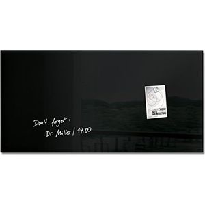 SIGEL GL145 Premium glazen whiteboard 91 x 46 cm zwart glanzend TÜV getest eenvoudige montage Artverum