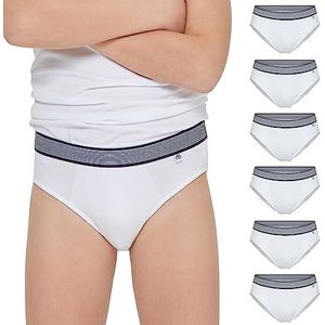 POMPEA Slip Boy Elast. Sous-vêtements (pack de 6) Enfants et adolescents, Blanc, 6-7 ans