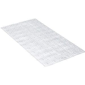 Tatay Antislip badmat van pvc met zuignappen, schimmel- en microben-bestendig, antibacterieel, Barcelona-design, transparant, afmetingen 72 x 36 cm