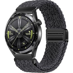 XMUXI Horlogebandje compatibel met Huawei Watch GT4 //GT3/GT3 Pro/GT2e/GT2 Pro/GT2 46 mm, gevlochten elastiek, 22 mm, voor Garmin Venu 3/Venu 2/Vivoactive 4, nylon roestvrij staal