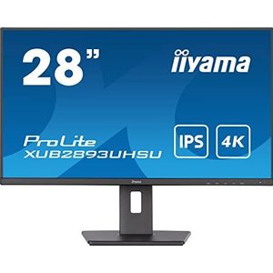 Iiyama Prolite XUB2893UHSU-B5 LED-monitor (71 cm, 28 inch), 4K UHD HDMI DP 4x USB 3.0, ultra-slim line, hoogteverstelling, draaibaar, zwart