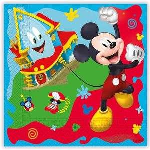 ALMACENESADAN 0881 - 20 papieren servetten - ideaal voor feestjes en verjaardagen - Disney Mickey Mouse - afmetingen 33 x 33 cm
