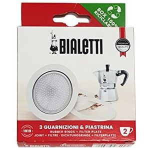 Bialetti Afdichting en filter - mokka/dama (2 kopjes), aluminium, kleur wit (0800002)