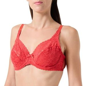 Playtex Flower Elegance Damesbeha met beugel van kant, 1 stuk, rood, 95C, Rood