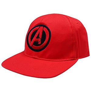 Marvel Comics Avengers baseballpet met verwisselbare logo's, officieel merkproduct, superheldenhoed, cadeau-idee voor verjaardag voor jongens, Rood