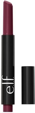 e.l.f. Pout Clout Lippenstift, gekleurd en hydraterend, eenvoudige kleur en glinsterende glans, met maracuja-olie, veganistisch en dierproefvrij, pruim on over