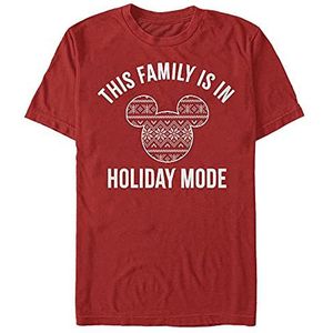 Disney Unisex T-shirt met korte mouwen Mickey Classic-Family Vakantie Mode Organisch, Rood, XL, ROT